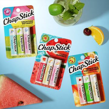 Lâmina de página de produto ChapStick: o kit de férias